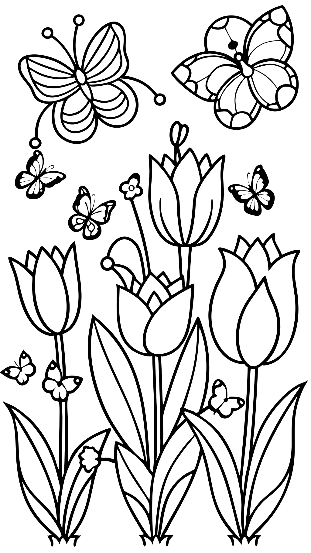 Páginas para colorear tulipanes